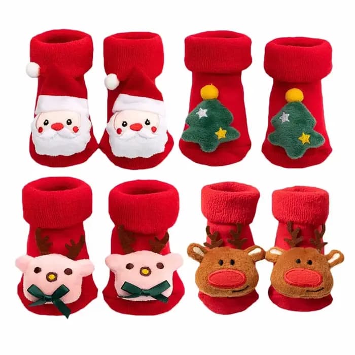 Chaussettes rouges de noël pour bébés garçons et filles