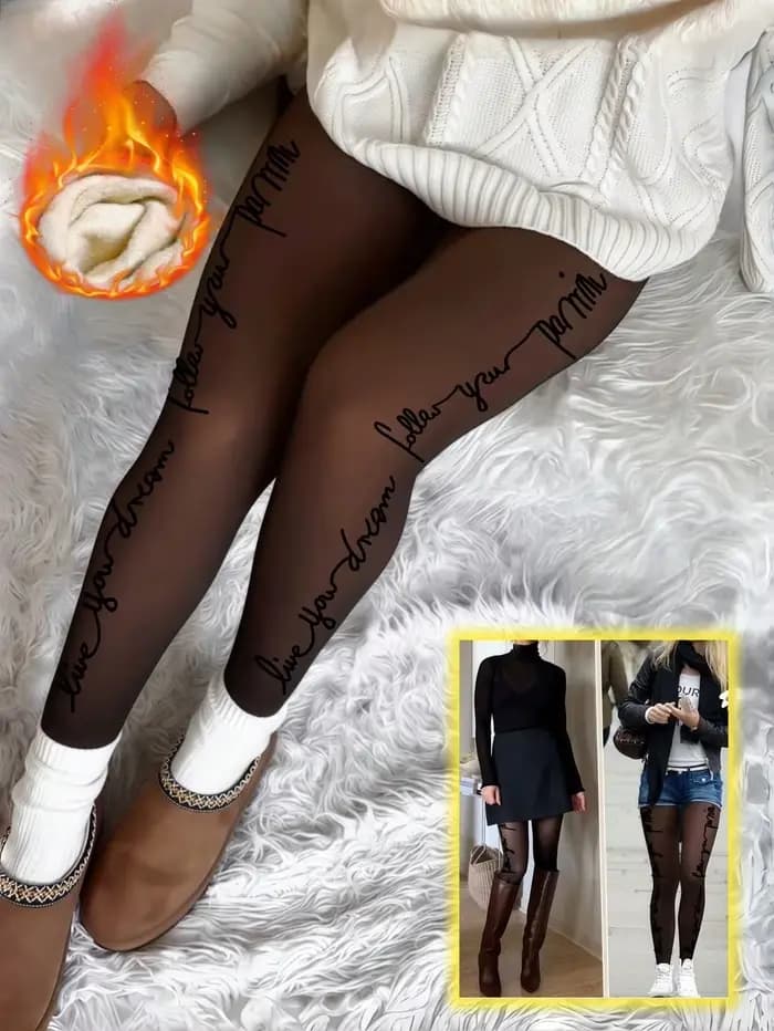 Femmes collants polaire femme chaud hiver collants Sexy translucide bas élasticité thermique culotte mode Leggings femme