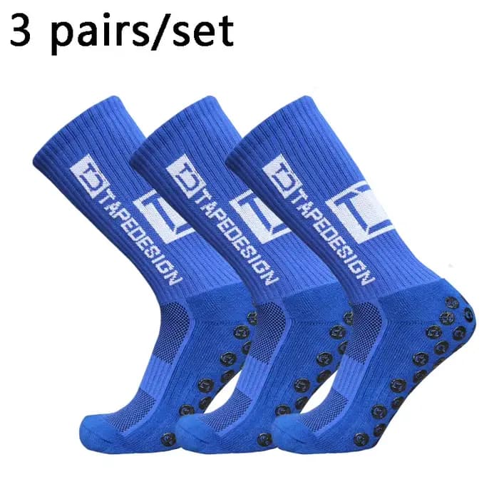 Chaussettes de football anti-aldes pour hommes et femmes, chaussettes de sport de plein air, chaussettes de yoga, chaussettes de football Grip, 3 paires