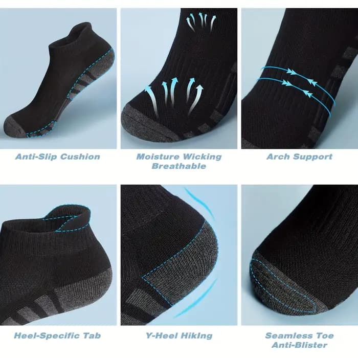 12 paires de chaussettes de sport en maille respirante pour hommes