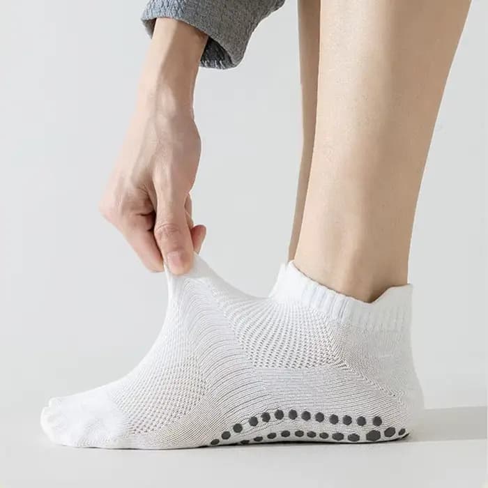 Chaussettes de Yoga hommes coton mince Silicone poignée antidérapante Pilates chaussette à cheville basse