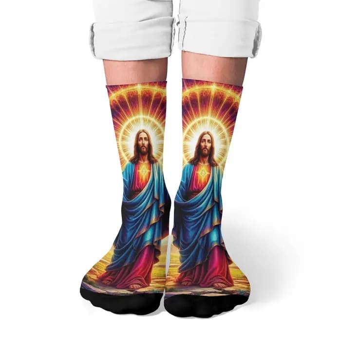 Jésus le sauveur mythologie Art chaussettes pour hommes confortable chaud rétro mode