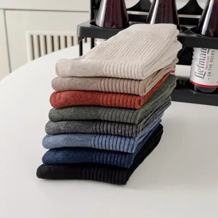 Chaussettes longues en coton élastique pour hommes