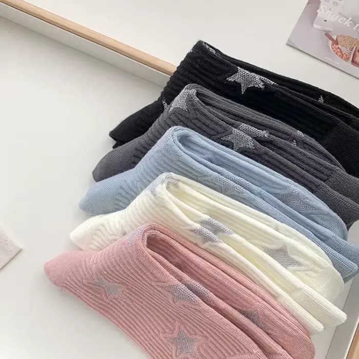 Chaussettes longues à imprimé étoile pour femmes