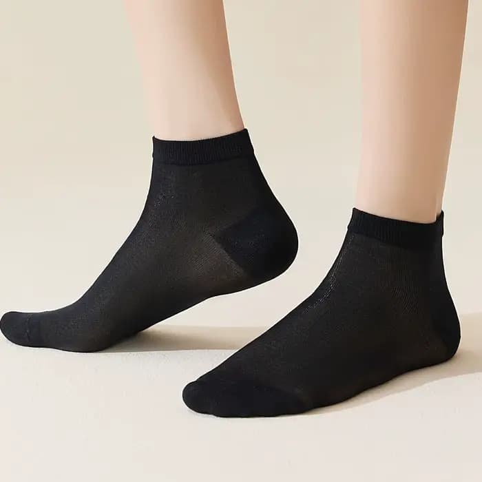 5 paires de chaussettes d'été en soie pour femmes