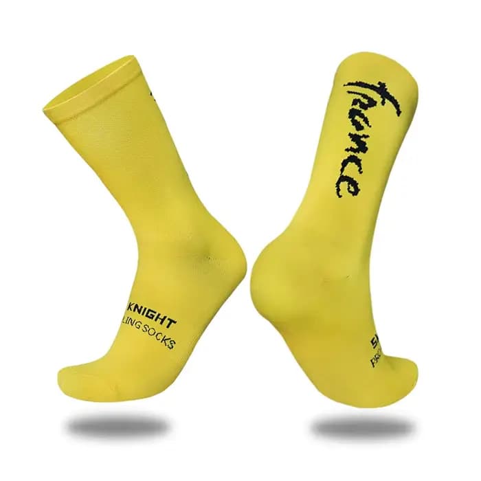 Compétition professionnelle avec rayures colorées chaussettes de cyclisme hommes femmes vélo de route en plein air vélo de course Sport chaussettes de course