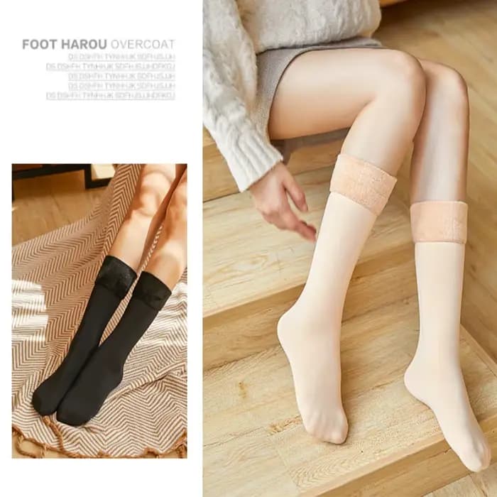 1 paires femmes hiver chaud épaissir chaussettes thermiques doux décontracté couleur unie chaussette laine cachemire