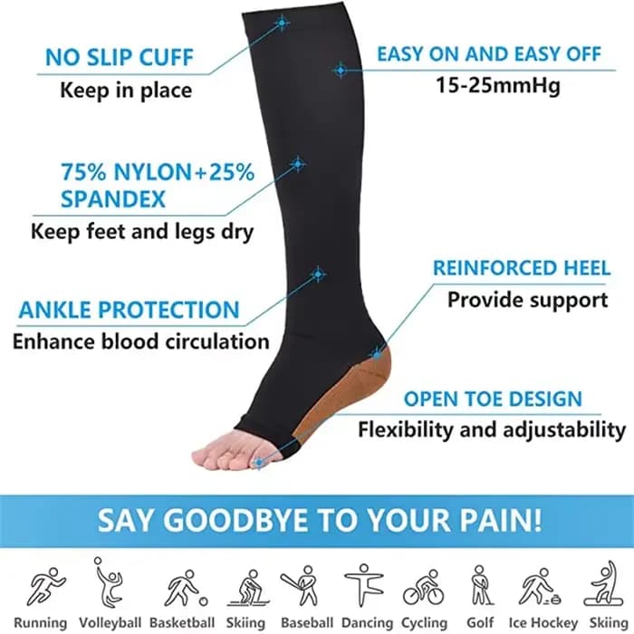 1 paire de chaussettes de Compression S-XXL médicales pour prévenir les varices