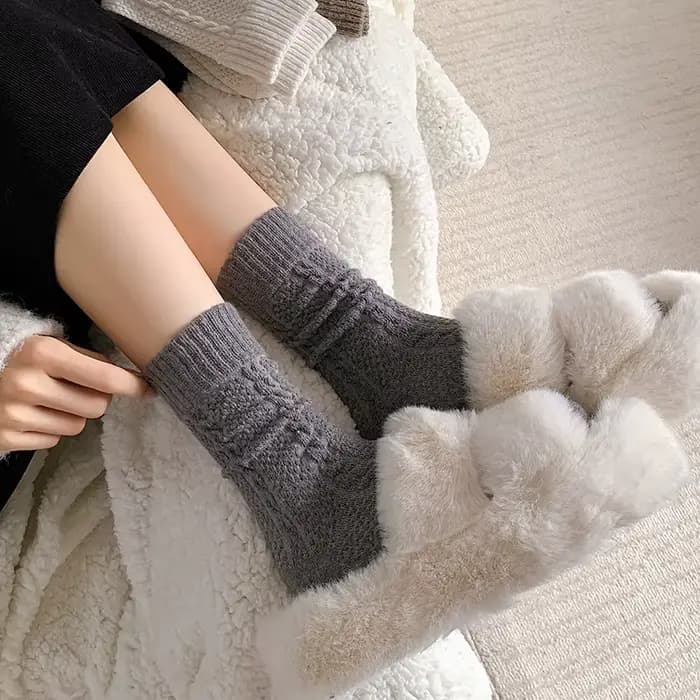 Chaussettes pour femmes nouveau automne hiver couleur unie décontracté longues