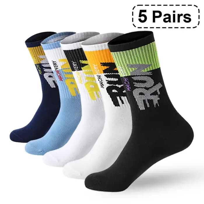 5 paires/lot de chaussettes en coton biologique pour hommes