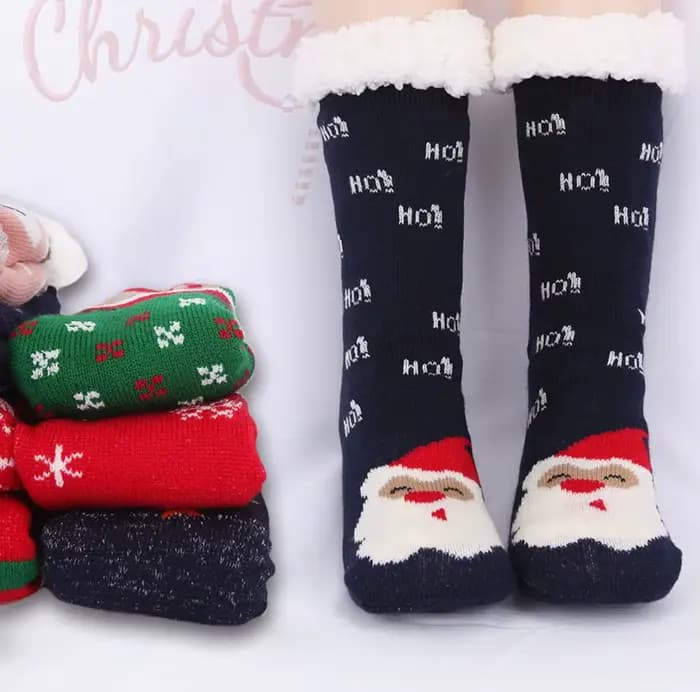 Chaussette femme printemps été épaissi polaire maison tapis de couchage chaussettes noël confortable dames