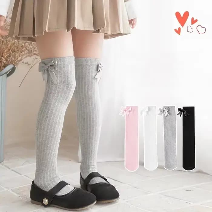 Chaussettes hautes en coton doux au genou pour enfants