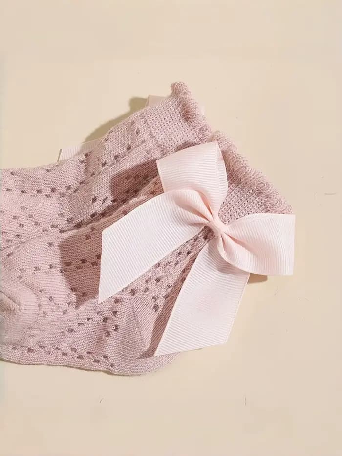 1/5 paires de chaussettes pour bébé, Love Bow, chaussettes en dentelle mignonnes, chaudes, pour l'intérieur et l'extérieur, peuvent être portées