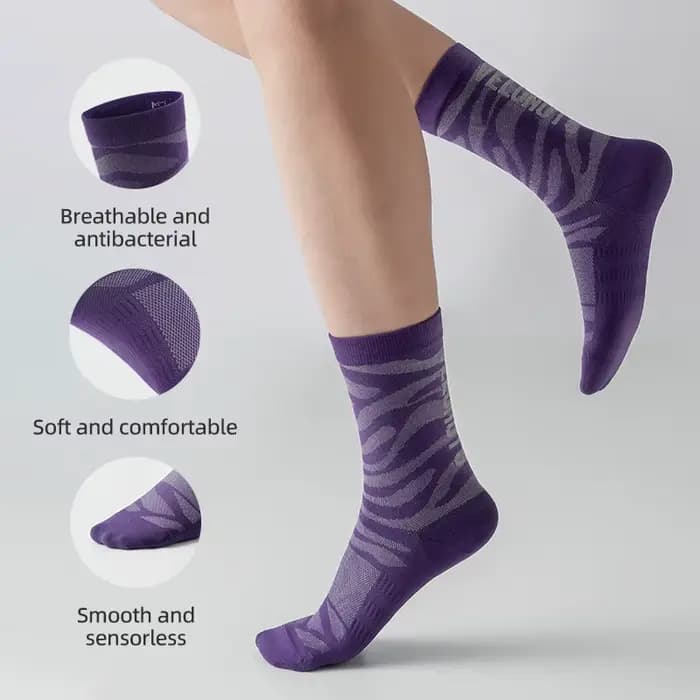 VELONUTS Chaussettes de cyclisme respirantes antibactériennes élastiques montantes au-dessus du genou avec semelle épaissie pour homme et femme fitness sports de plein air