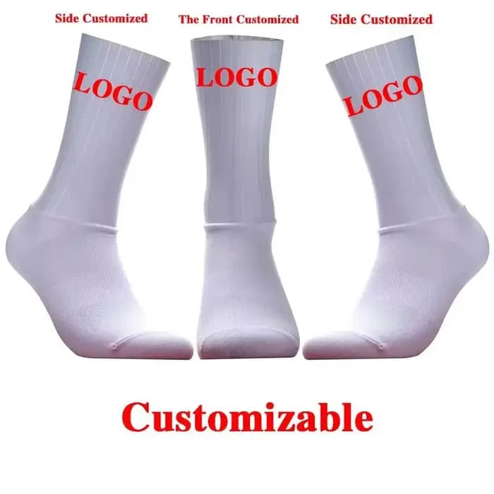 Chaussettes de cyclisme aérodynamiques personnalisables d'été anti-dérapantes en silicone pour hommes