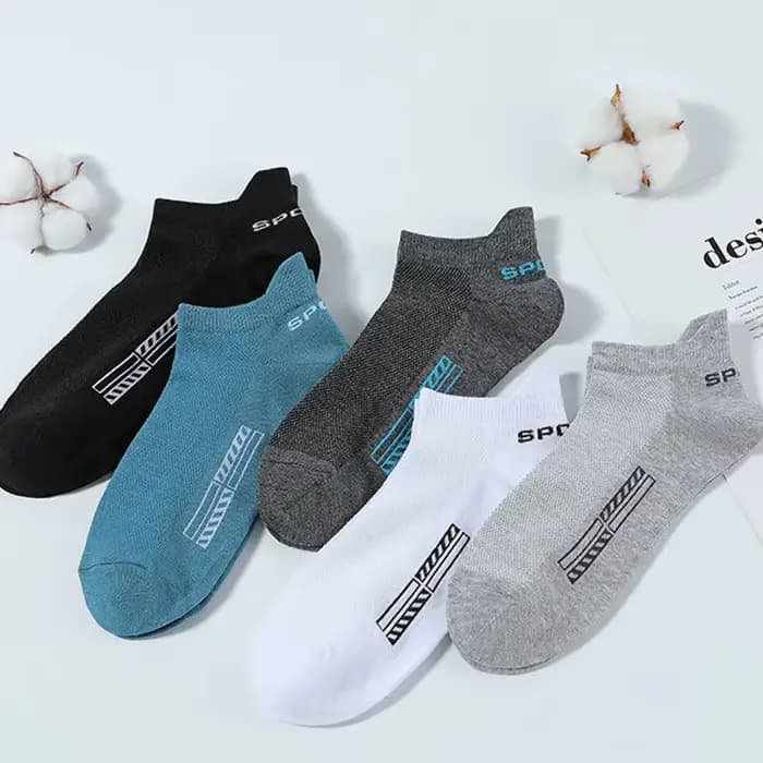 5 paires de chaussettes courtes en coton pour hommes et femmes
