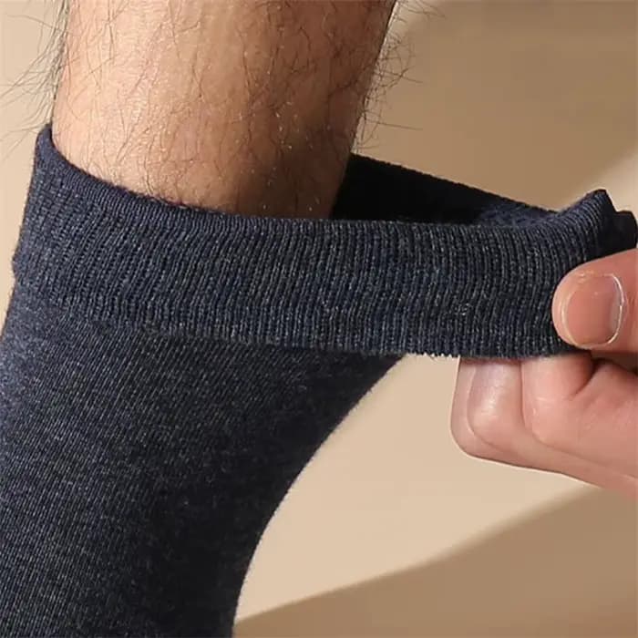 5 paires/lot chaussettes d'affaires pour hommes longs coton peigné automne hiver chaud couleur unie mi Tube mâle