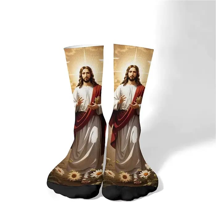 Chaussettes de mode pour hommes thème de la renaissance du Christ jésus Hip Hop rétro