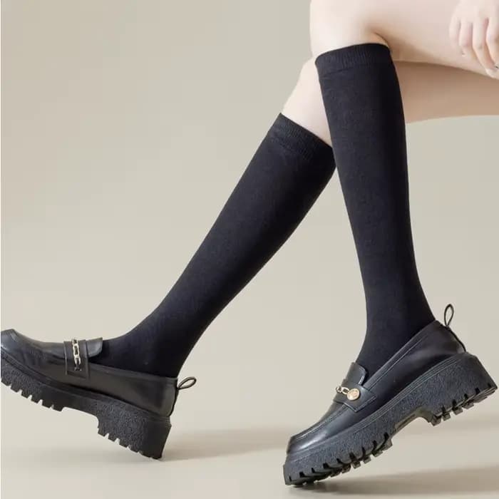 Femmes chaussettes longues dames mode sous le genou haute JK
