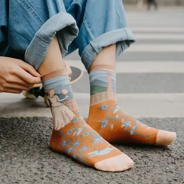 Femmes chaussettes longues dessin animé imprimé mode créative personnalisé nouveauté hommes