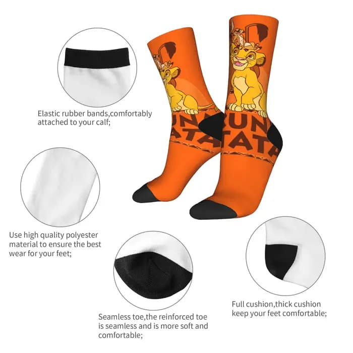 Le roi Lion Hakuna Matata Simba Timon Pumbaa chaussettes bas drôle hommes