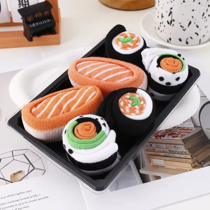 1/3/4/5 paires de chaussettes Sushi Pizza Burger