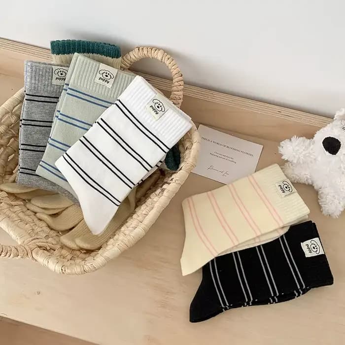 Nouvelles chaussettes pour femmes automne mode Simple quotidien décontracté rayé
