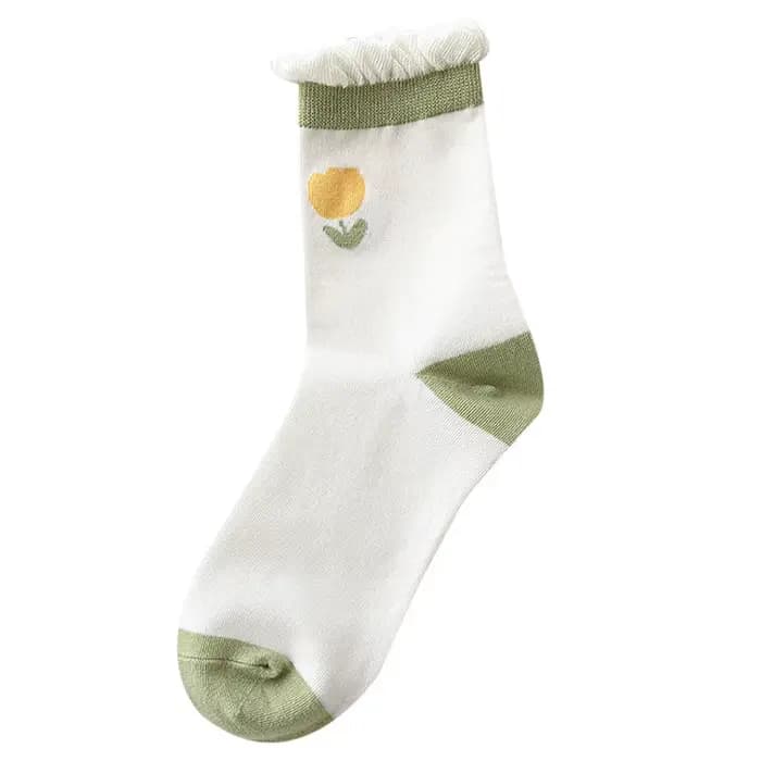 Chaussettes fines en dentelle à volants pour femmes