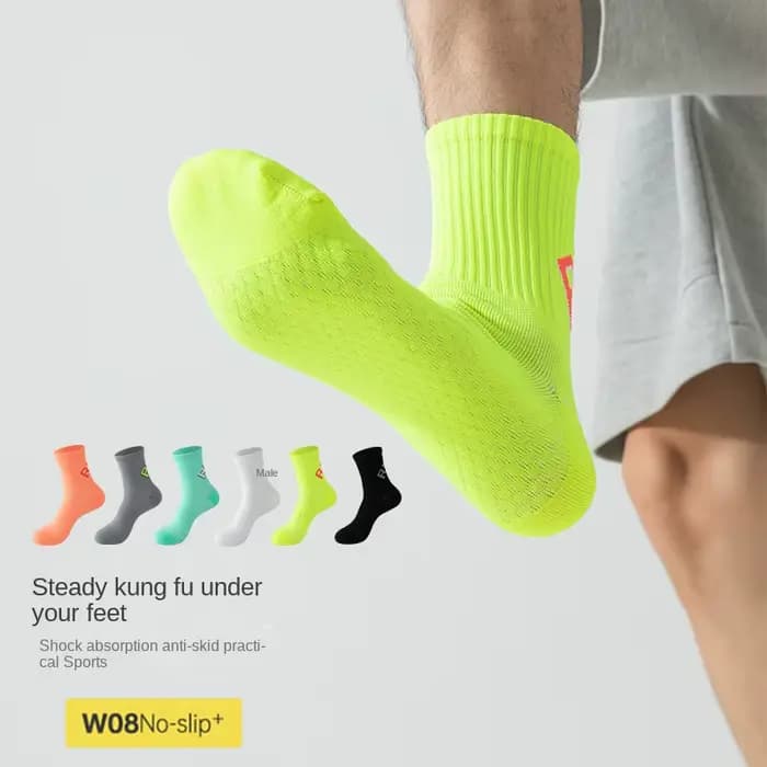 3 paires de chaussettes de sport, chaussettes de course pour hommes et femmes, bas mi-longs à semelle massante, séchage rapide, respirants, pour marathon