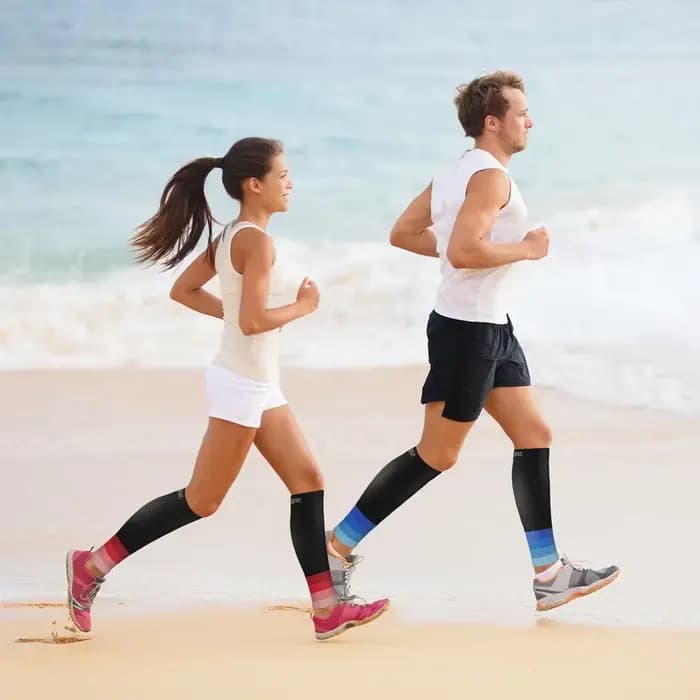 1 paire de manchons de mollet de Compression de Sport pour hommes et femmes (20-30 mmhg) – chaussettes