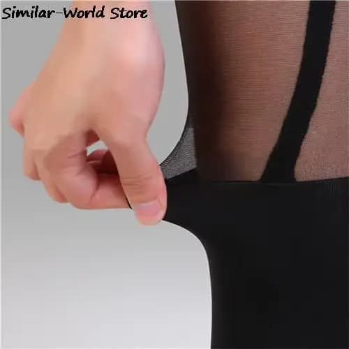 1 paire mode femme Sexy noir faux porte-jarretelles collants sur le genou bonneterie bas taille unique