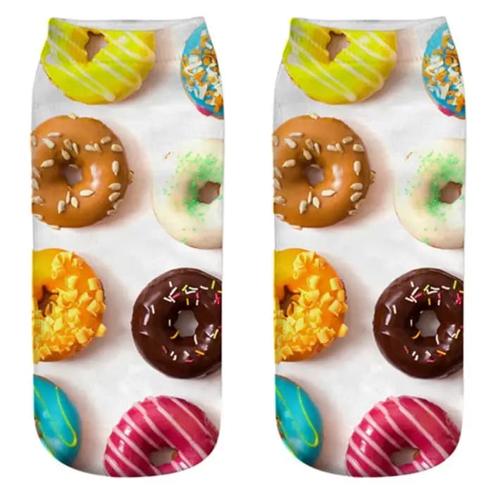 Chaussettes imprimées 3D Happy Calcetines unisexes pour femmes, chaussettes mignonnes et drôles, Nutella, nourriture, fruits, Kawaii, rinçage, nouveau, Harajuku