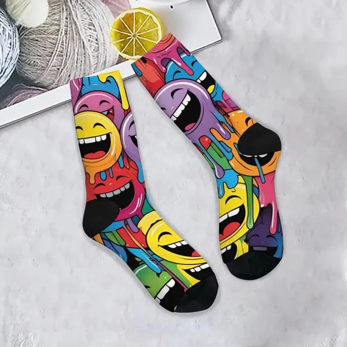 Chaussettes pour hommes avec Graffiti souriant heureux