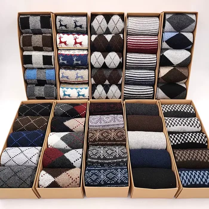Lot de 5 paires de chaussettes décontractées en coton pour hommes