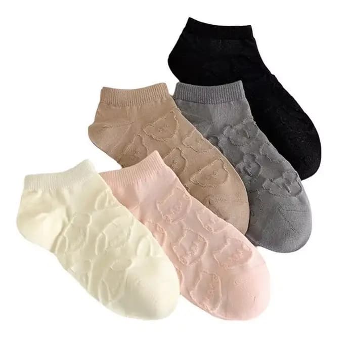Chaussettes courtes en coton peigné pour femmes