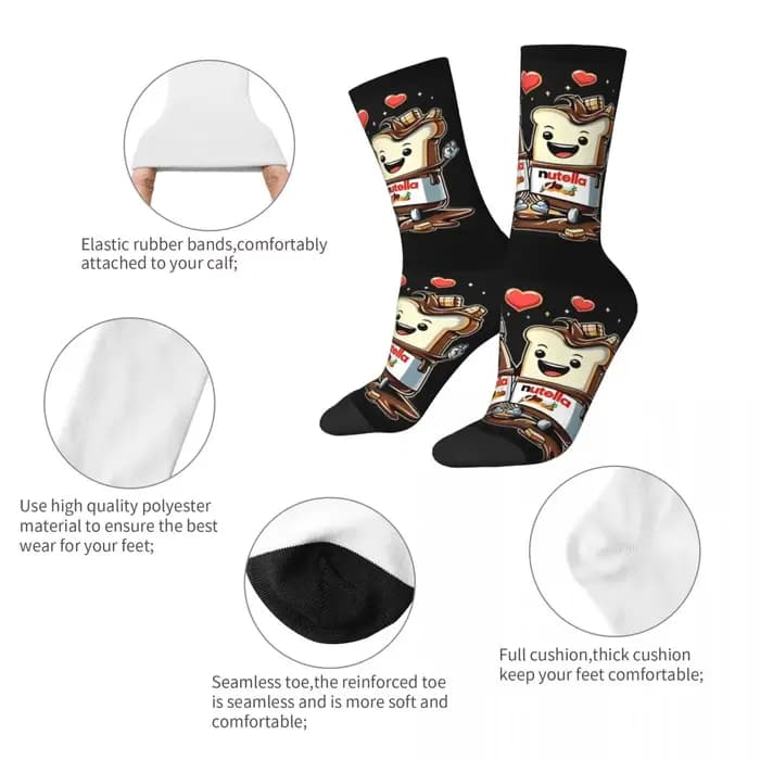 Foods Nutella bas Design Harajuku chaussettes hiver anti-dérapant