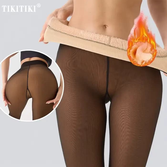 Collants thermiques doublés en polaire pour femmes