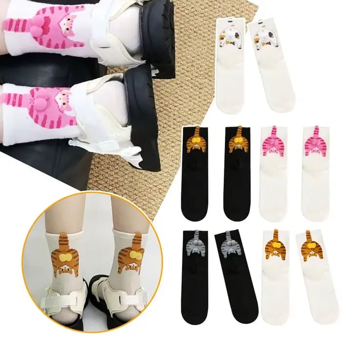 Chaussettes de Couple en forme d'œuf de chat mignon