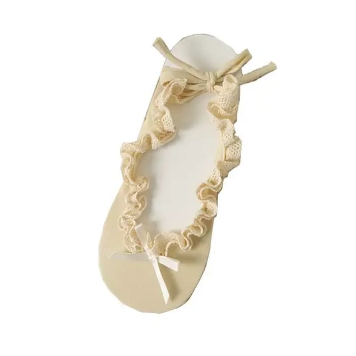 Chaussettes mi-tube en dentelle avec nœud pour femmes