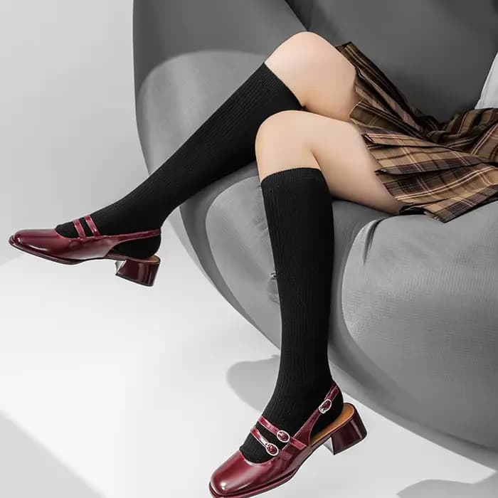 Chaussettes en laine mérinos 100% pour femmes, chaussettes en tricot de couleur unie, chaussettes rembourrées chaudes, leggings pour femmes, nouveauté 2025