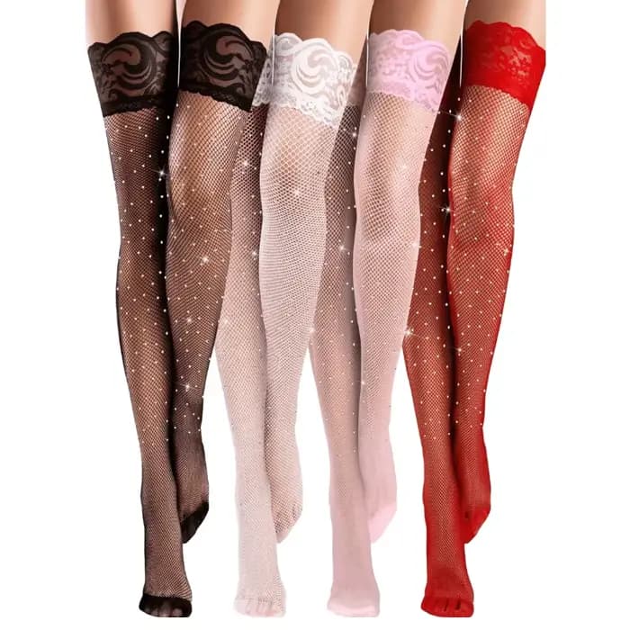 Medias – chaussettes longues brillantes en Silicone pour femmes