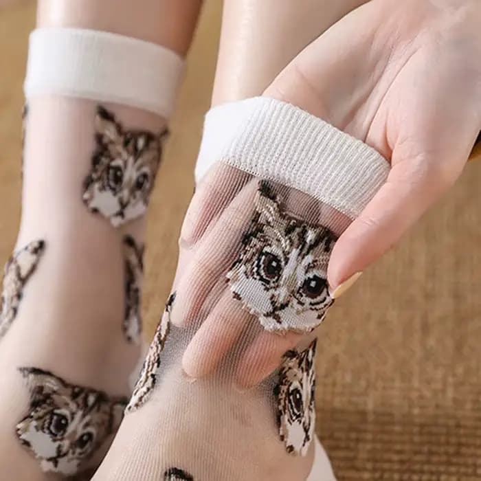 Chaussettes transparentes en fibre de verre pour femmes