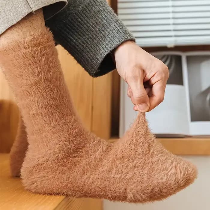 Chaussettes longues en laine de vison pour femmes