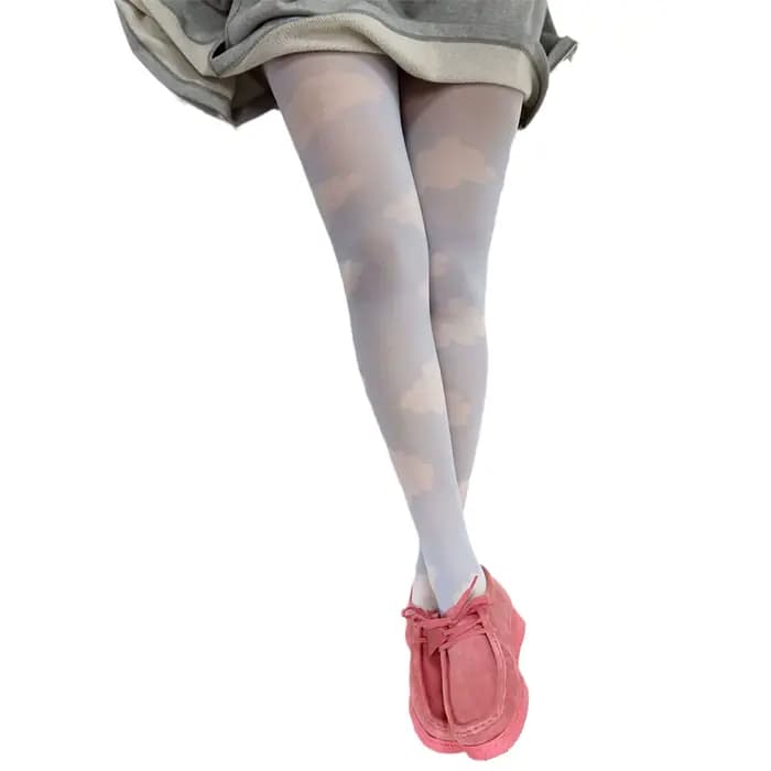 Dames été automne collants longs femmes filles y2k gothique coeur/floral/nuage/à carreaux imprimé