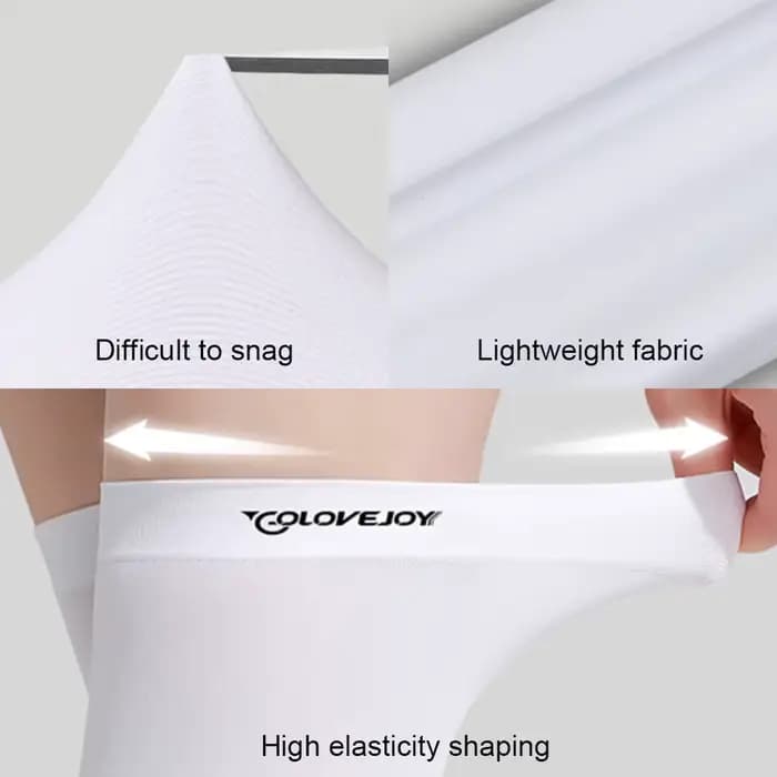 GOBYGO Chaussettes hautes en soie glacée anti-UV respirantes antidérapantes pour le golf et le sport, effet rafraîchissant élastique, coupe amincissante