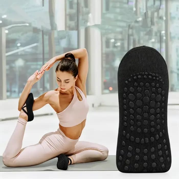 1 paire de chaussettes de Pilates et de yoga antidérapantes pour femmes