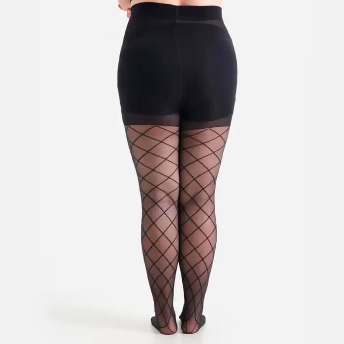 Mode femmes grande taille 4XL 20 Denier diamant Jacquard collants transparents
