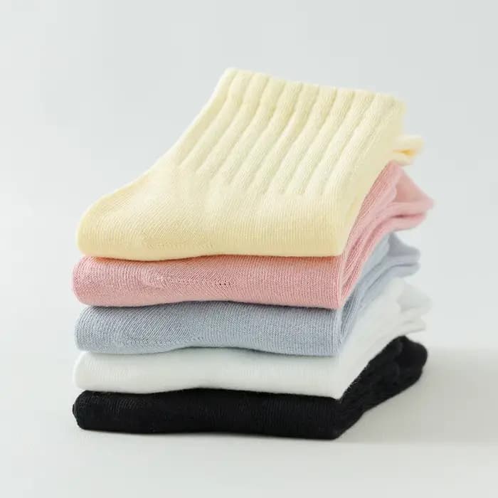 5 paires/lot coton chaussette femmes nouveau frais couleur unie respirant décontracté