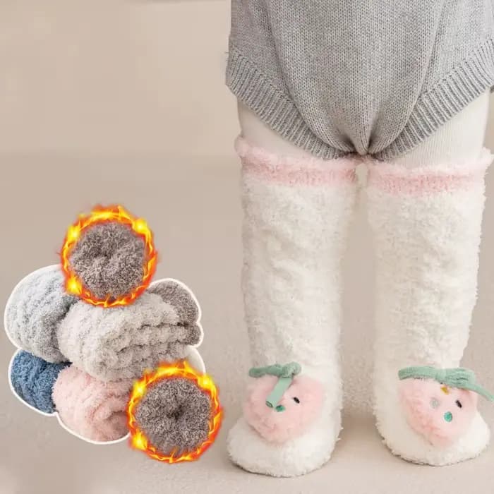 Chaussettes longues en velours corail pour bébé