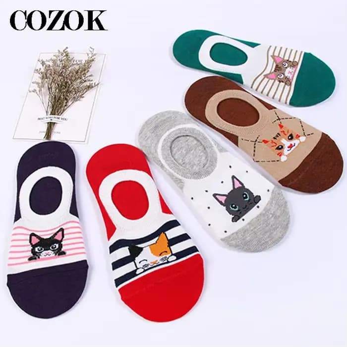 Chaussettes en coton pour femmes, 3 paires, tendance, courtes, chaton, art coloré, décontractées, mignonnes, dessin animé chat, cadeau pour filles